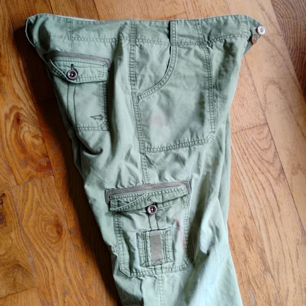 🐸  Horny Toad SAGE GREEN DISTRESSED Cotton Casual Pants SZ 10